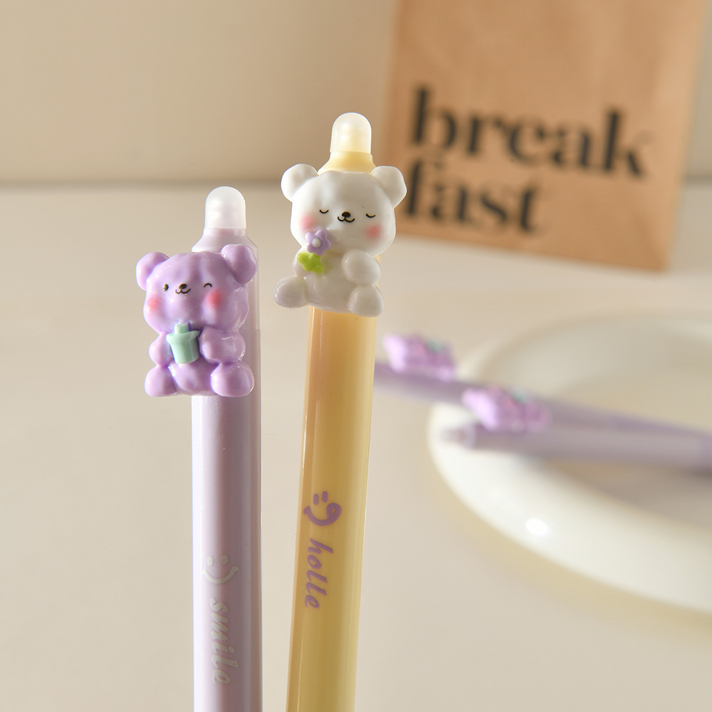 Chenxi Little Bear is so good. It can be erased by pressing. The gel pen has a soft grip and a crystal blue core. It has a high appearance level. The practice pen ST is very smooth pic 11