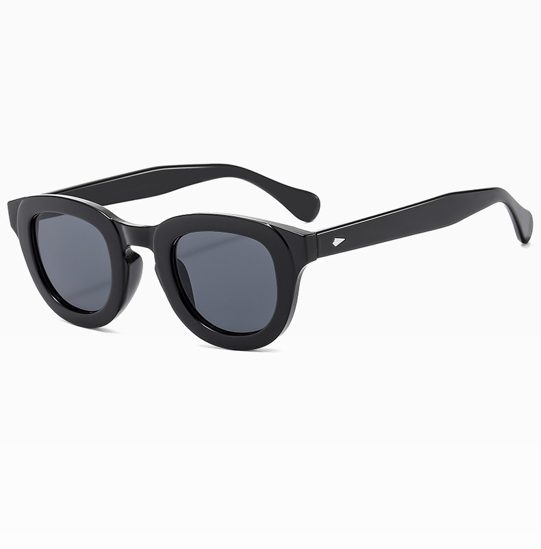 2024夏季新品跨境太阳镜时尚简约几何圆形个性穿搭墨镜防蓝光眼镜详情12