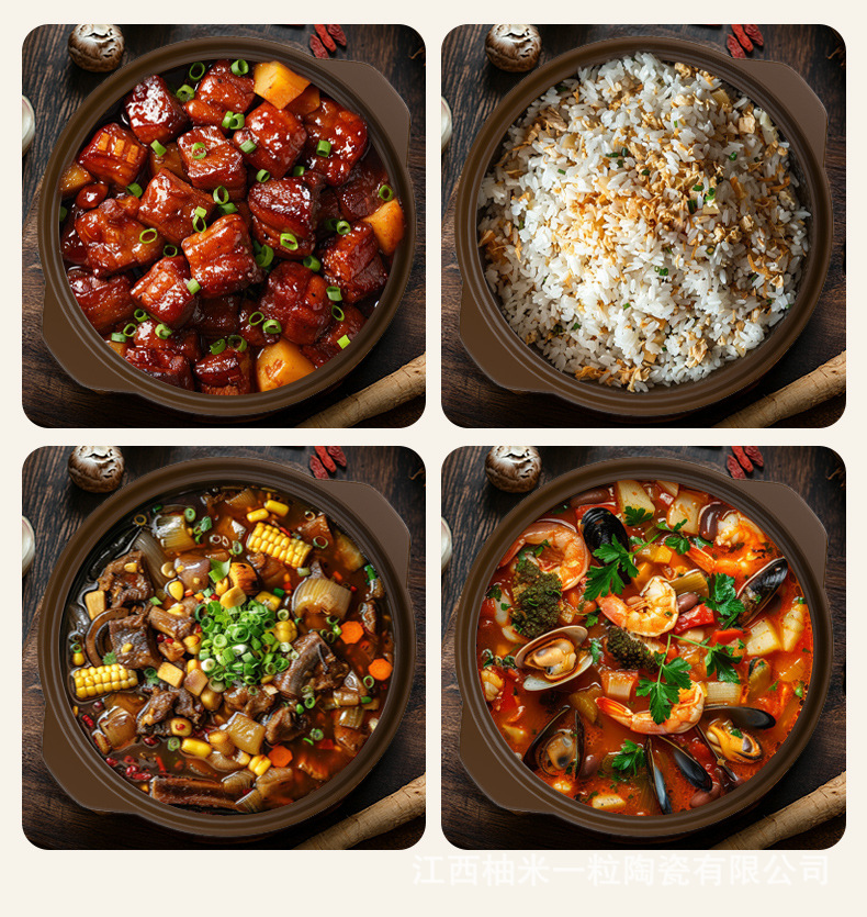 家用耐热砂锅浅锅煲仔饭商用可批发大容量燃气灶专用砂锅干烧不裂详情9