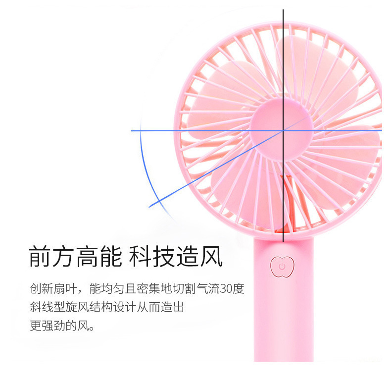 网红桌面迷你小巧风扇镶钻风扇室内空气循环扇台式手持充电风扇批详情3