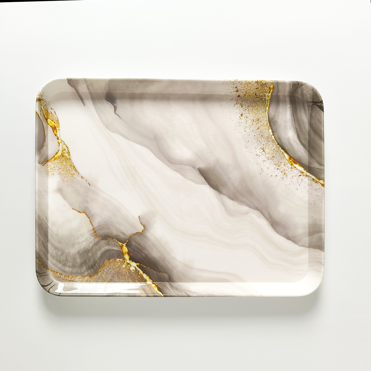 运隆创意花色塑料长方形托盘 盘子餐盘茶盘 水果托盘日用百货置物盘 美观实用托盘详情4