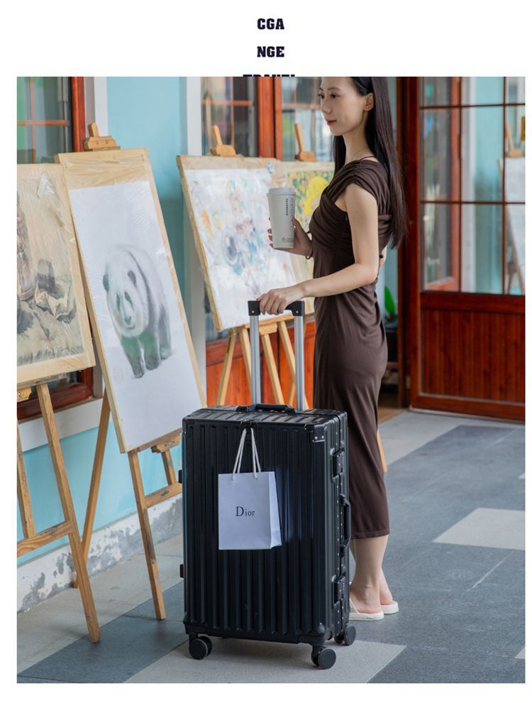 行李箱旅行箱静音大容量结实铝框耐用新款万向轮密码箱学生拉杆箱详情13