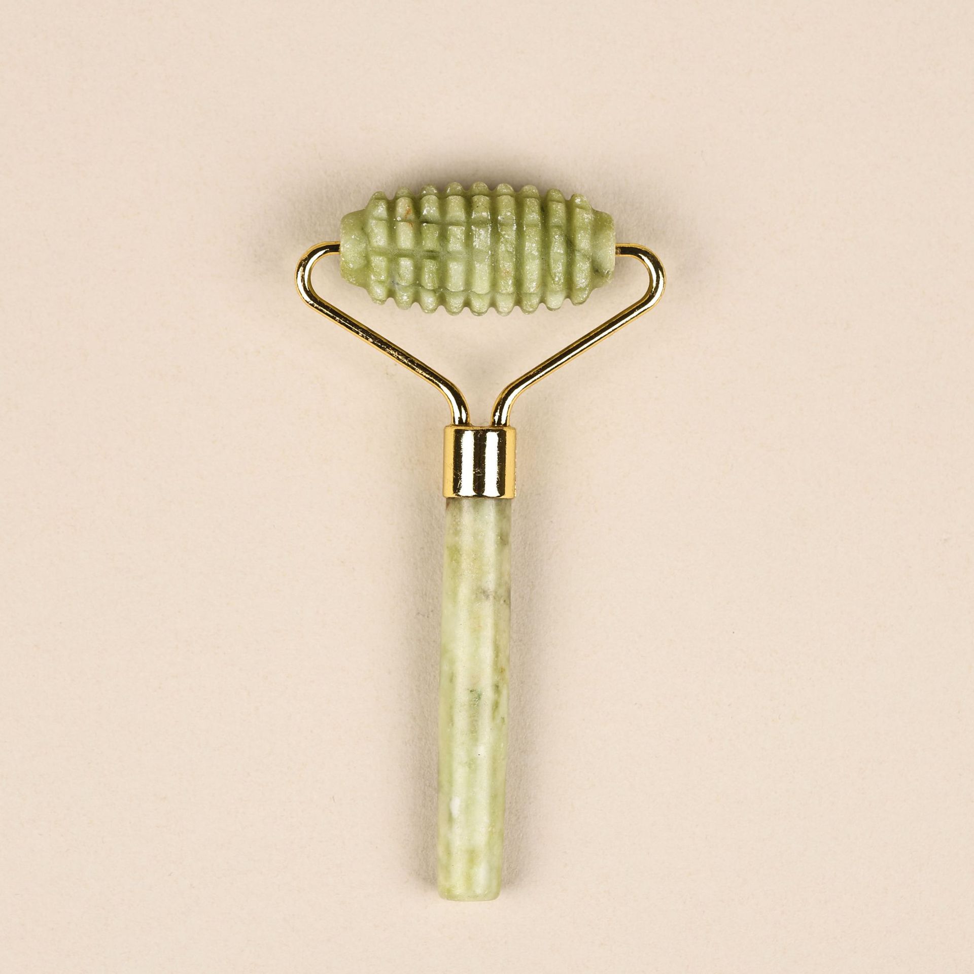 玉石滚轮按摩器绿凤玉单刺头美容器脸部面部玉石按摩滚轮厂家批发详情7