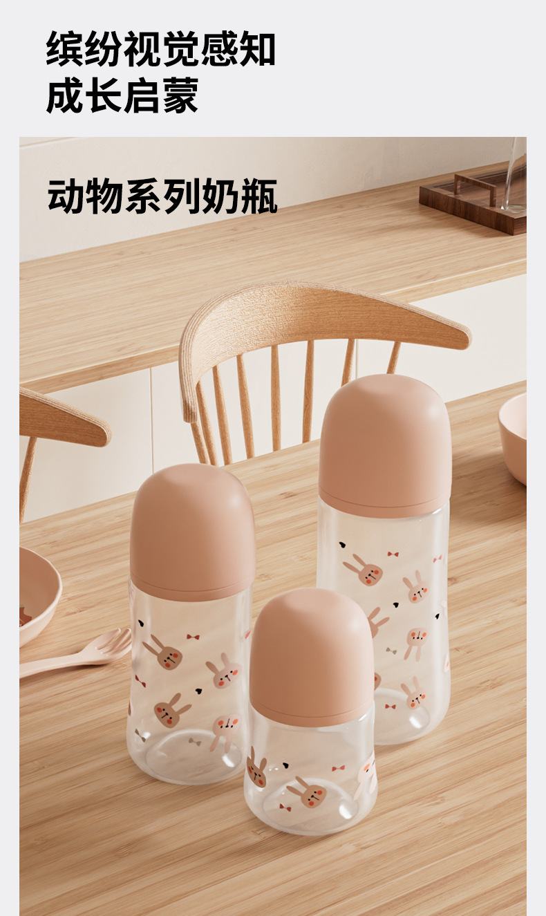 新生婴儿宝宝奶瓶耐摔喝奶防胀气初生0一6个月1到2岁以上防呛套装详情1