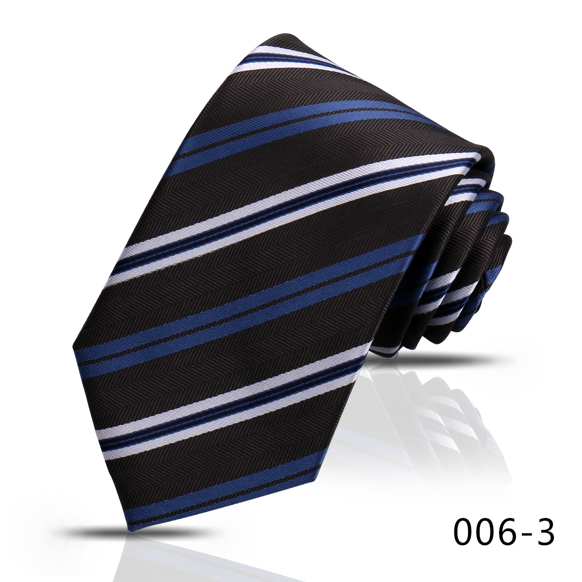 男士商务职业条纹领带8CM高级感蓝色藏青手打衬衣搭配嵊州现货详情20