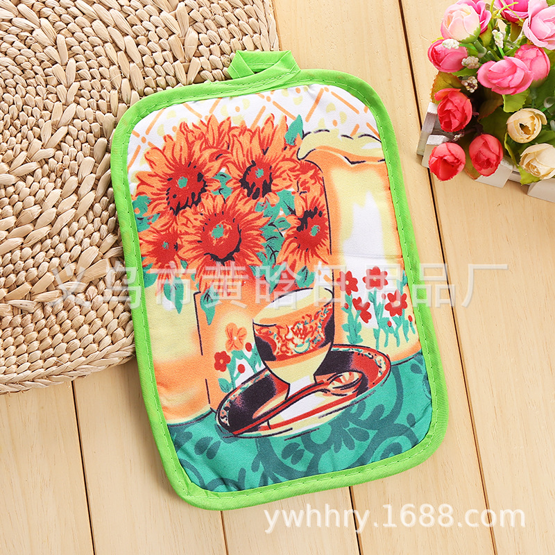 【 Chi Jia 】 Digital Printed extended heat insulation pad, kitchen fabric placemats, European-style heat insulation microwave oven pad pic 5