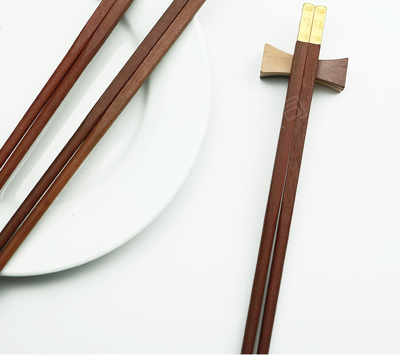 鸡翅木家用筷子金属头精品木筷子芸香木网红分餐家庭红木筷子批发详情4