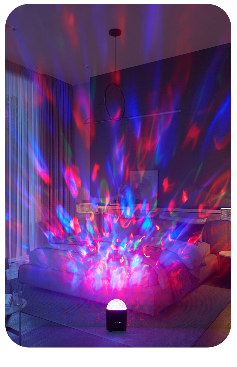 Cross-border e-commerce Bluetooth speaker, bedroom atmosphere, charging water ripple light, night light, gift Bluetooth speaker light pic 6