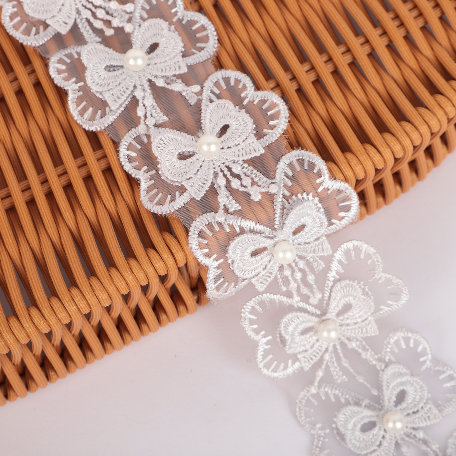 网纱刺绣蝴蝶结服装花边辅料配件立体双层饰品材料手工diy装饰详情4