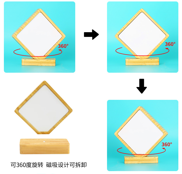 Modern and simple bamboo and wood photo frame table setting, table setting, parent-child commemorative decorative items, couple gifts, DIY commemorative photo frames pic 11