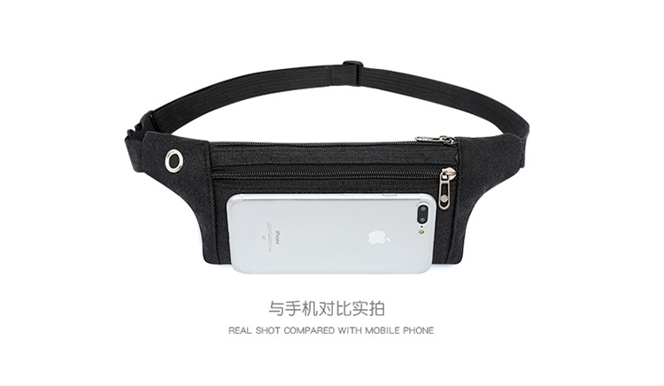 男士帆布手机腰包透气户外运动登山胸包工地干活摆摊男士手机包详情9