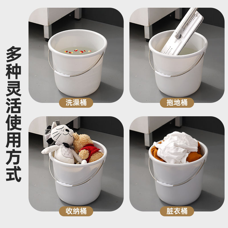 Hand-held water bucket, car wash bucket, storage bucket, solid color thickened laundry bucket, cleaning bucket, fishing bucket, plastic household extra-large size pic 11