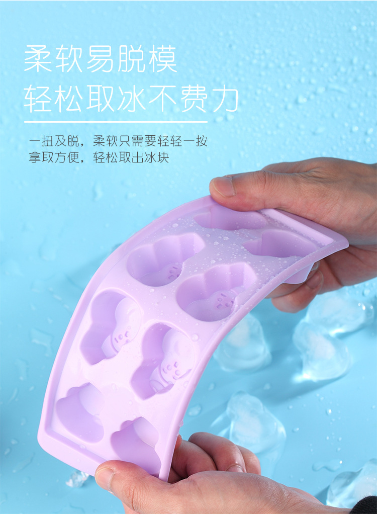 (New Style) Snowman ice cube mold, home ice-making soft rubber ice cube tray, ice-making box, frozen coffee and milk tea, internet-famous ice mold pic 5