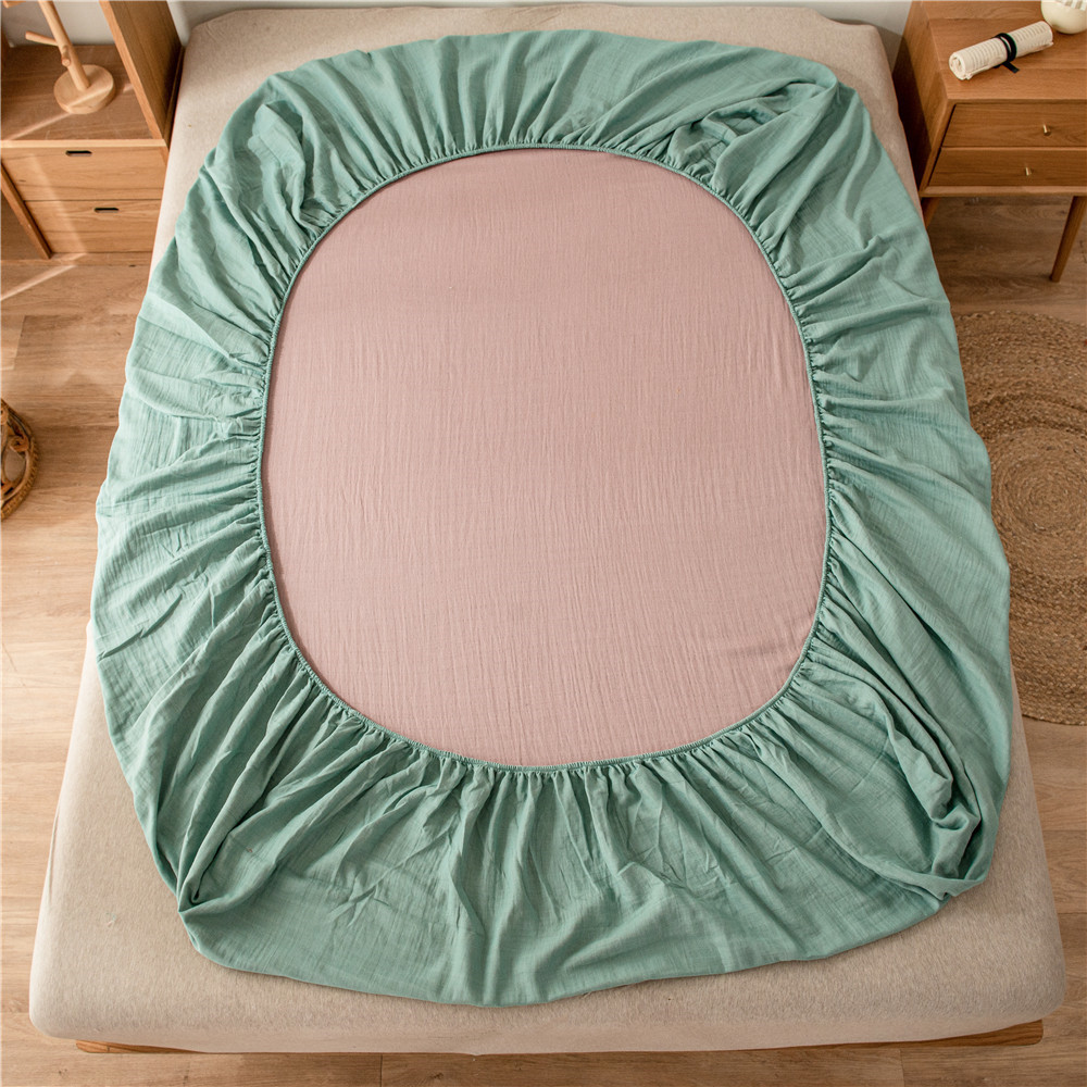 Pure cotton yarn-dyed jacquard double-layer gauze bed cover, single piece of all-cotton gauze mattress protective cover, bedspread, bed cover, single piece of bedding pic 42