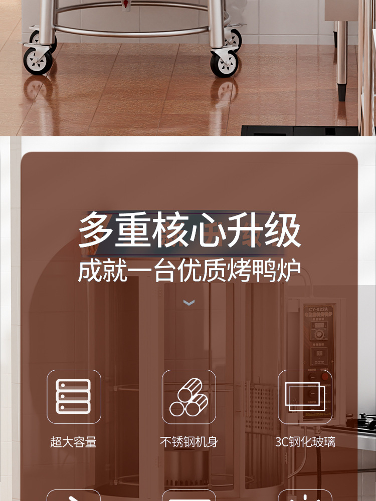 Wholesale of commercial large-capacity roast duck ovens, fully automatic rotary electric heating equipment for roast chicken and goose in roast meat stores pic 2