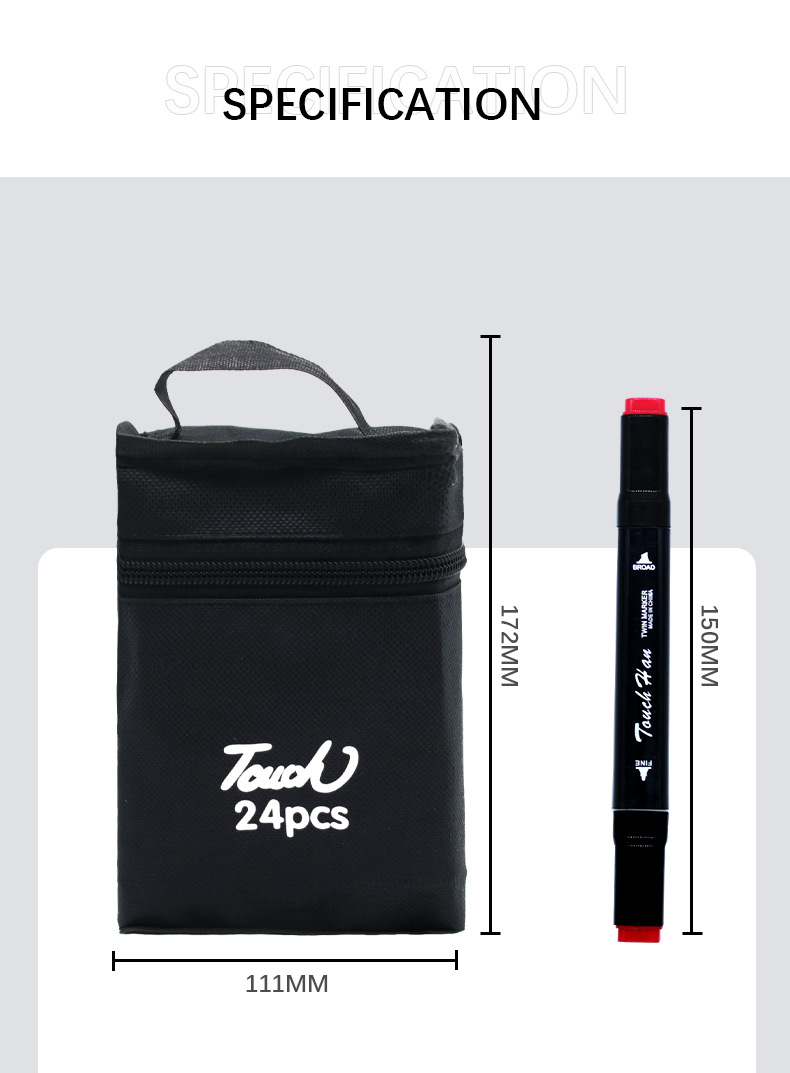 24-color New student Black Art washable Marker Pen, Colorful double-pointed note-taking pen for children Marcador pic 8