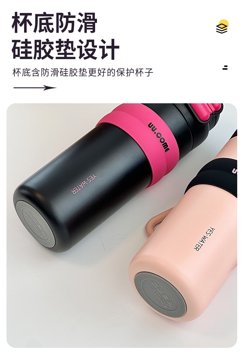 Original female high appearance level straw insulated cup portable double-drinking stainless steel water cup travel coffee cup custom-made pic 22