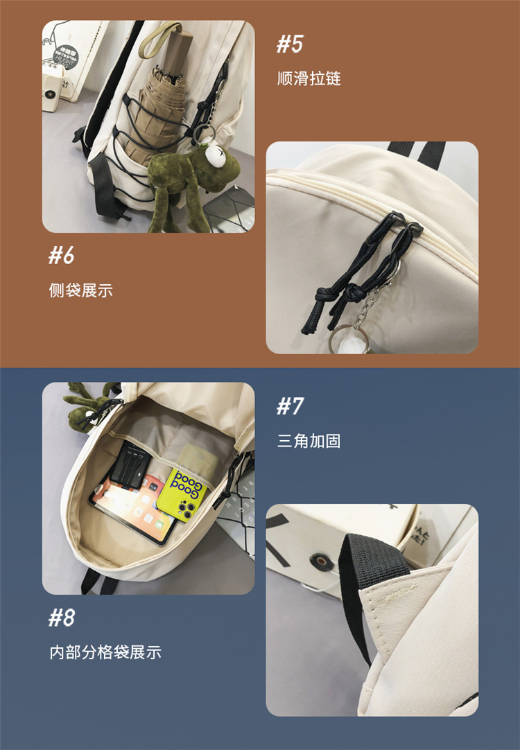 书包男大学生 简约日系ins高中初中生运动双肩包中学生电脑背包女详情5