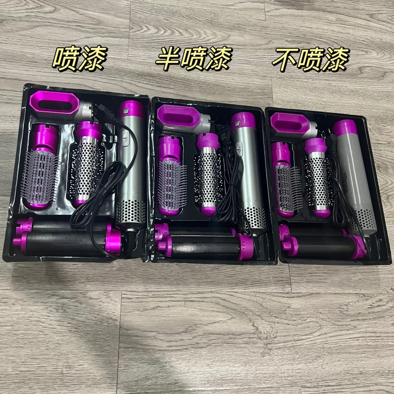 跨境新款五合一热风梳自动卷发棒卷直两用美发造型梳电动吹风机详情4