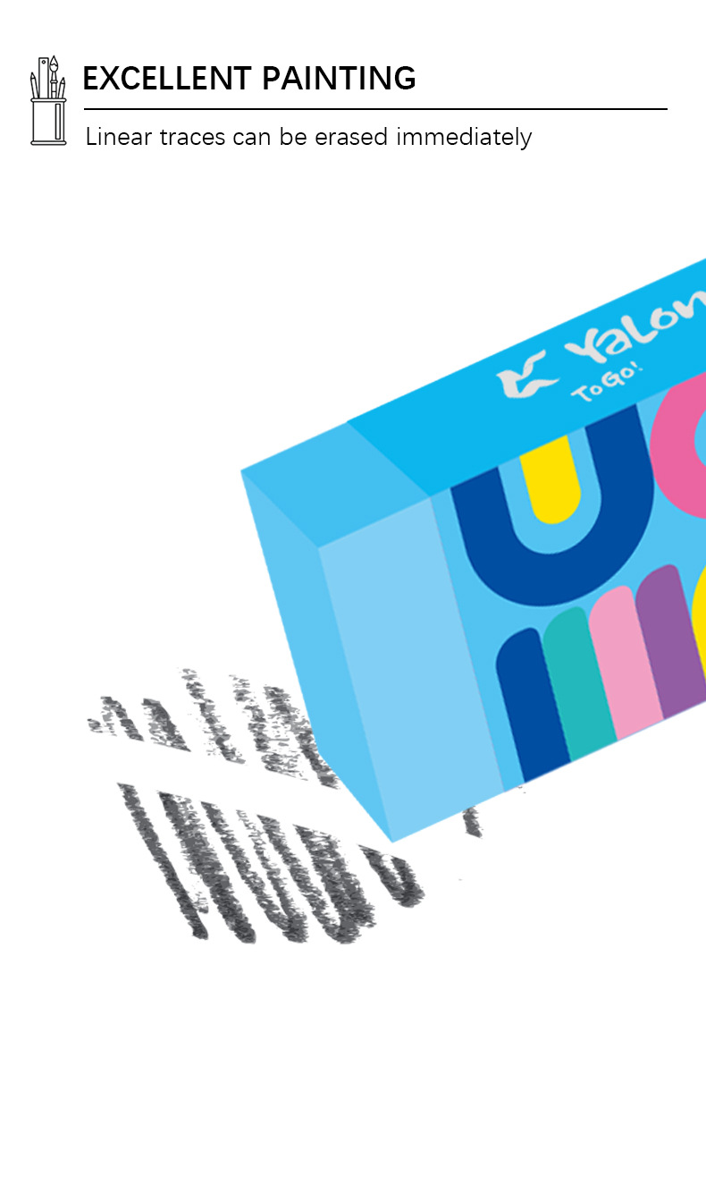 Yalong Cross-border Student Wholesale 4B special erasers, TPR material rubber square erasers, stationery and school supplies pic 4
