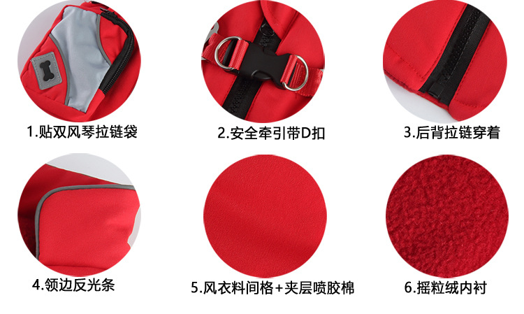 现货批发狗衣服秋冬保暖加厚猫咪棉衣反光背带泰迪比熊跨境狗衣服详情10