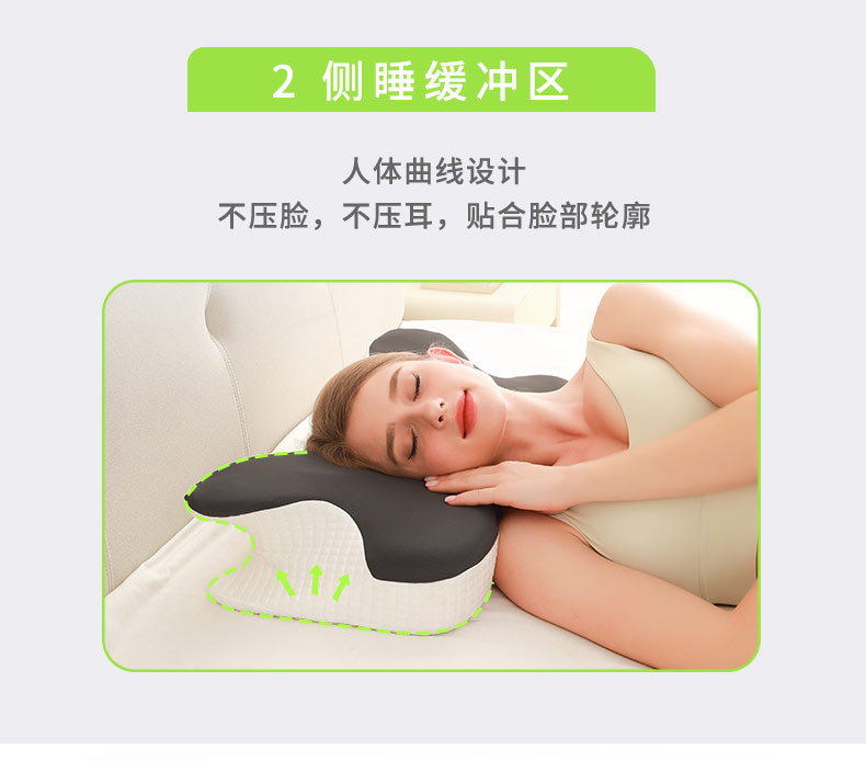 Ergonomic sleeping slow rebound memory foam pillow, sleeping neck protection pillow, side sleeping butterfly-shaped pillow, memory pillow pic 9