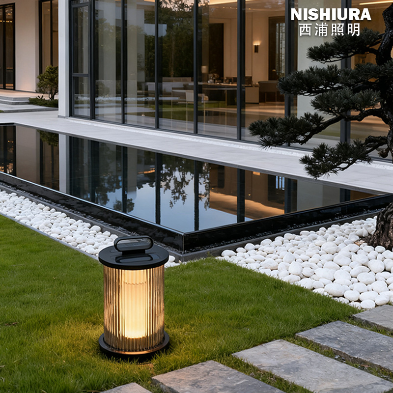 Cross-border ODM simple solar outdoor garden lamp, waterproof home garden villa decoration, wabi-sabi style lawn lamp pic 15