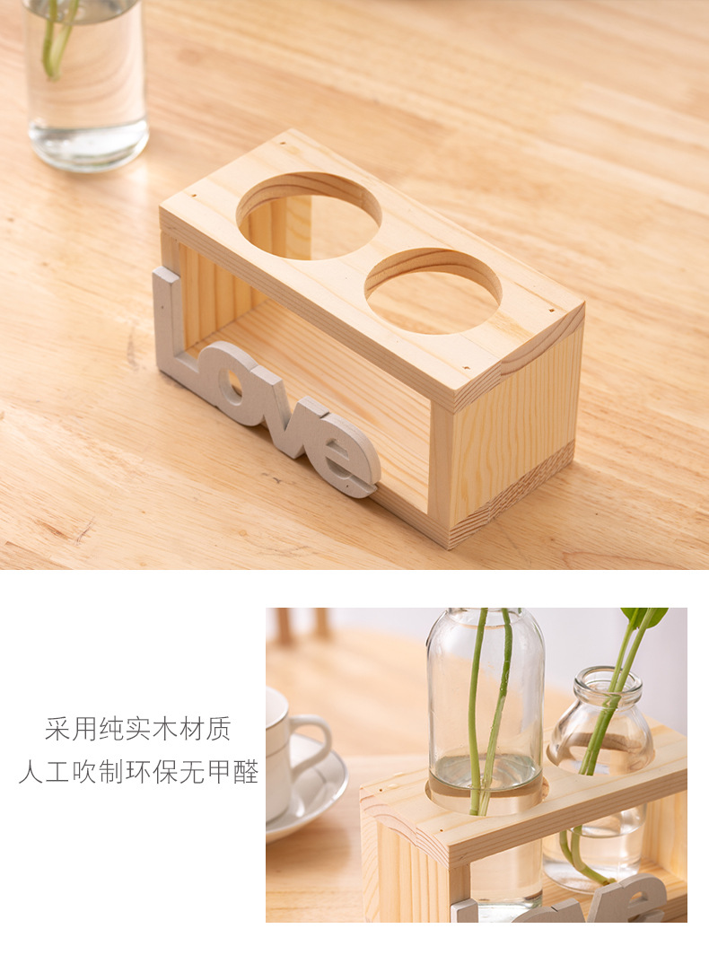 简约北欧试管玻璃花瓶水养插花植物容器办公室桌面水培绿萝摆件详情9