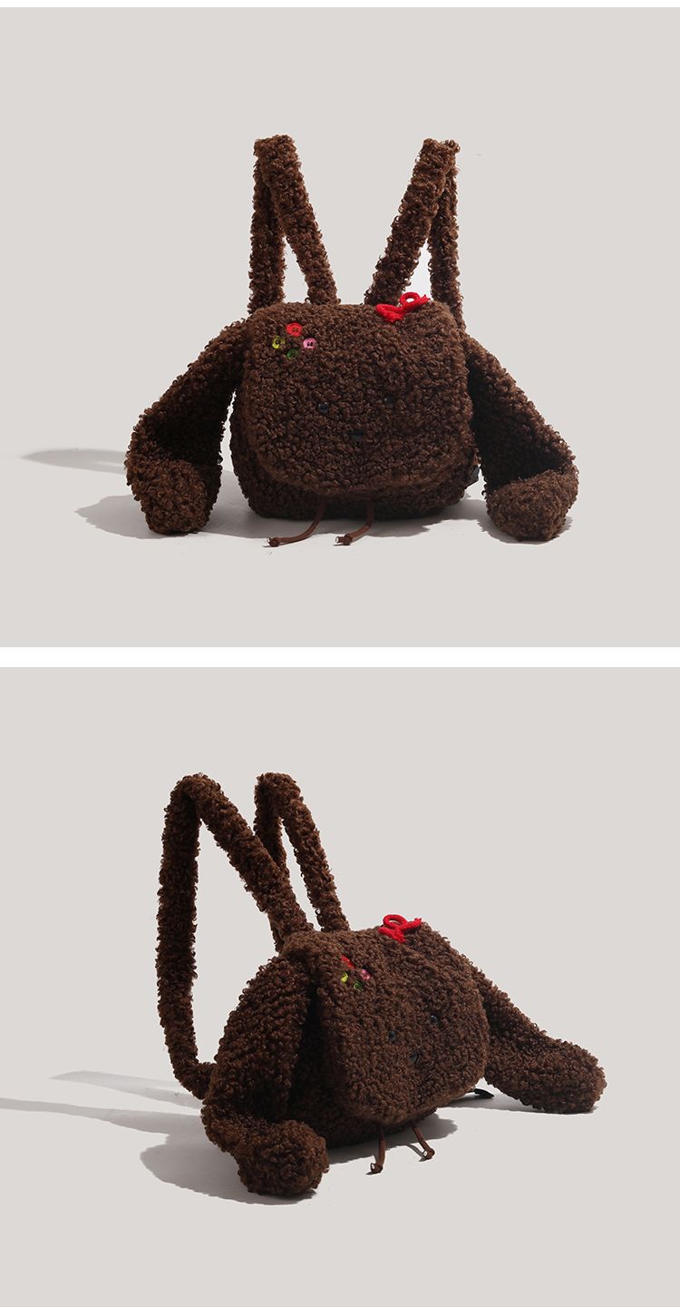 CHARHP&KEJNT官方正品毛绒小狗双肩包女小众卡通时尚可爱学生背包详情9