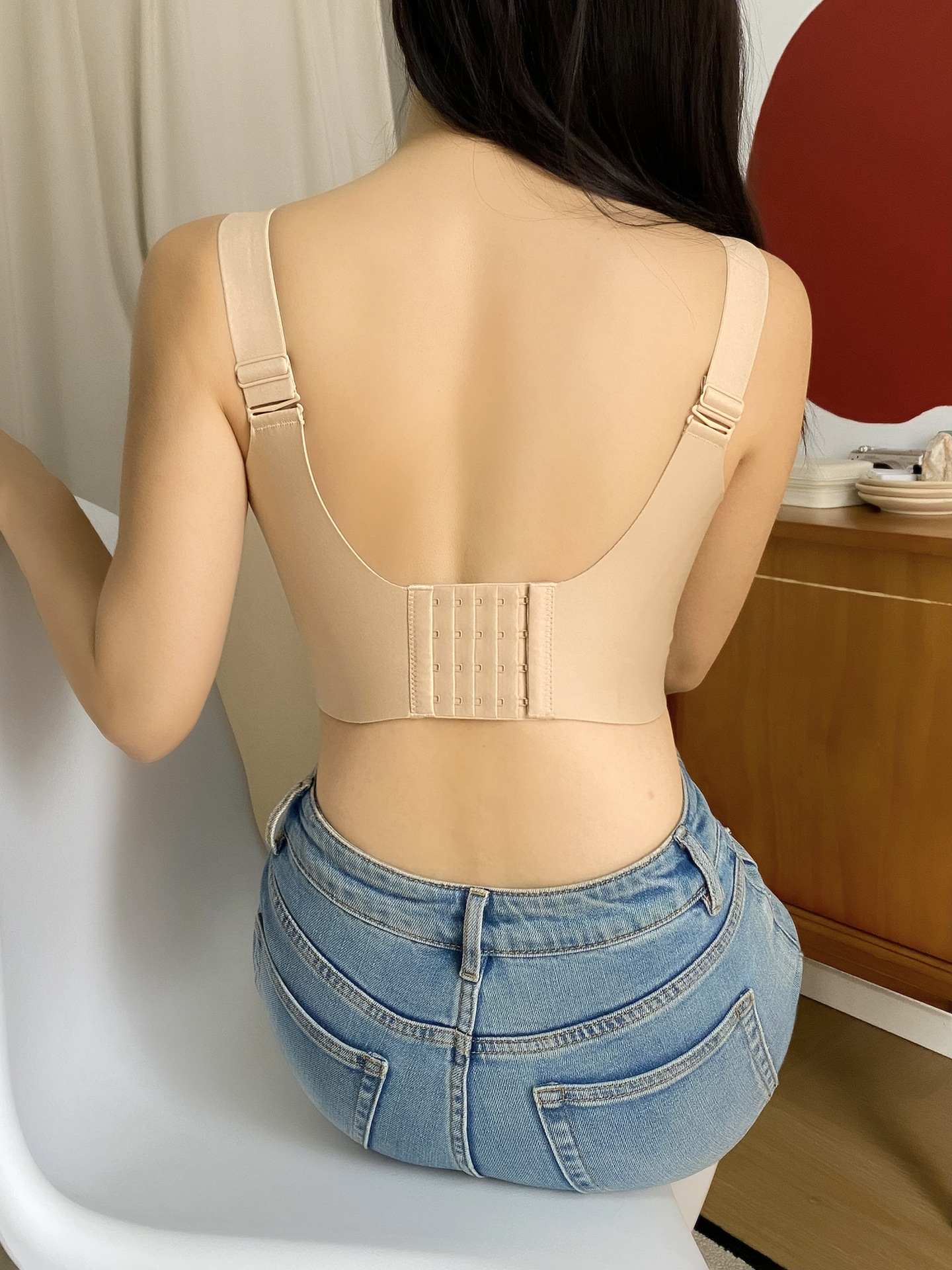 Full-cup latex bra for women, thin cup side-folding and adjustable bra, with a large bust that looks smaller, lifting and anti-sagging pic 104