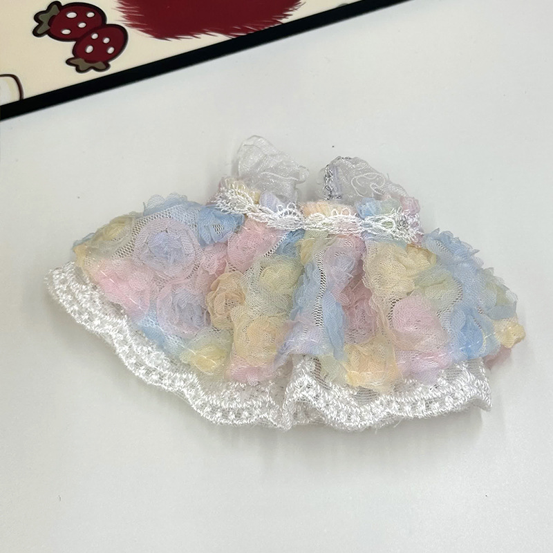 新款kt娃娃超仙玫瑰花蕾丝裙DIY玩偶甜美花朵婚纱裙娃衣服饰详情8