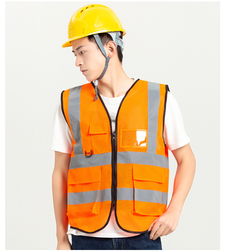Winter reflective vests, vests, reflective safety vests, multi-pocket protective reflective clothing for construction sites, traffic, and construction pic 30