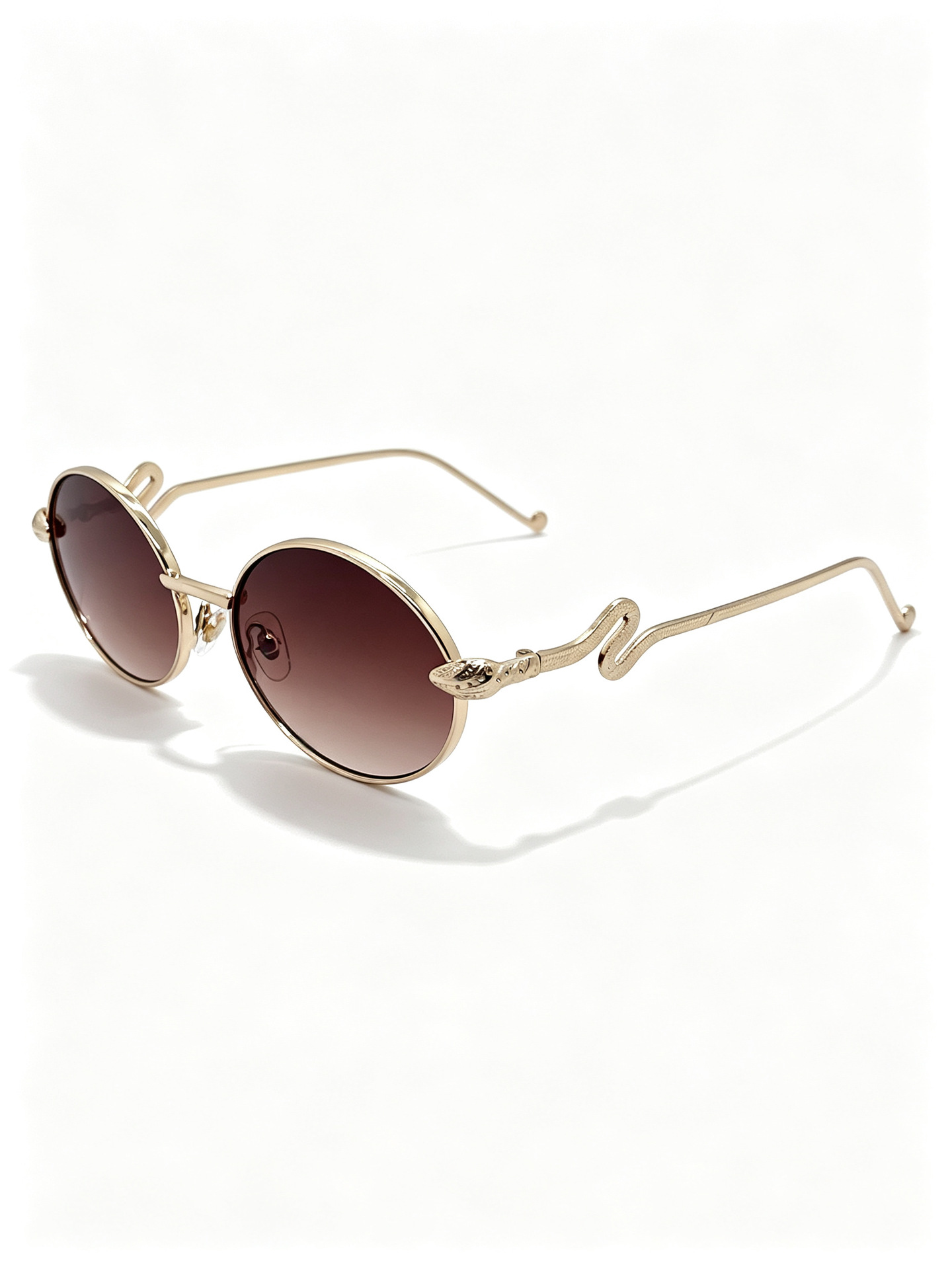 Niche snake print espejos piernas gafas de sol unisex vintage metal montura redonda gafas de sol estilo personal gafas influencers pic 9