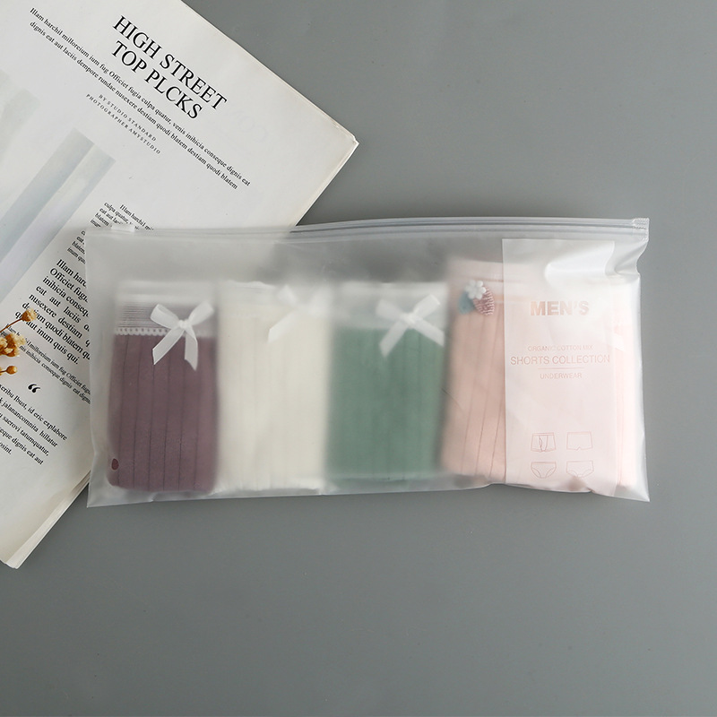 Wholesale of in-stock eva frosted self-sealing bags, transparent sealed zipper bags, clothing and underwear packaging bags, sealing and bone pulling bags pic 2