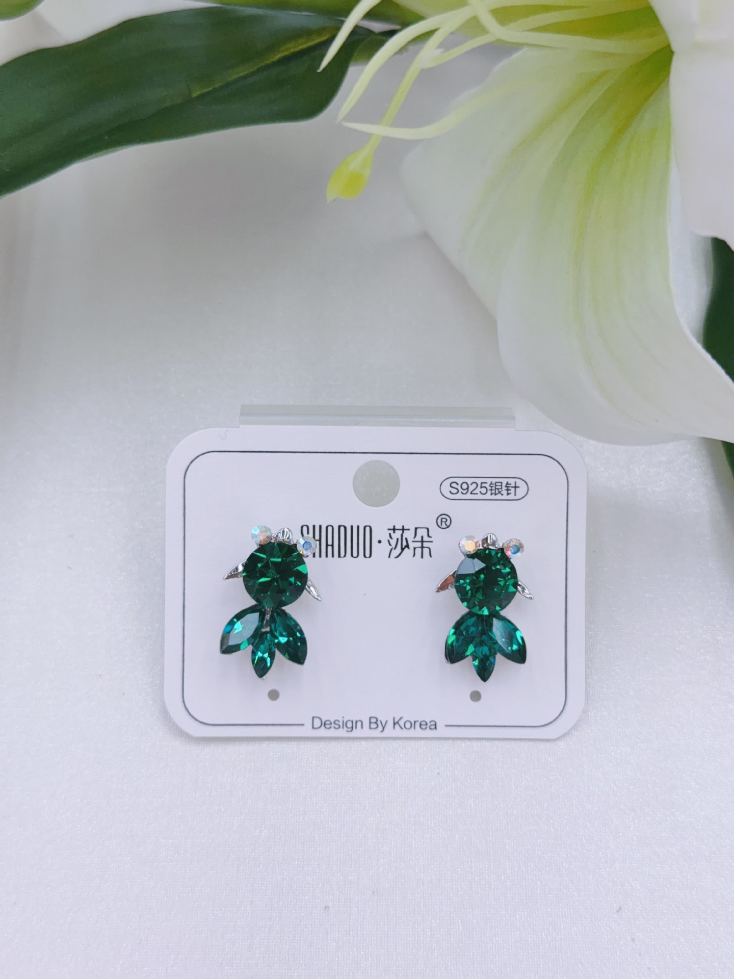 爆闪施家镶钻进口奥地利水晶精致韩系小金鱼耳钉S925纯银耳针新款详情10