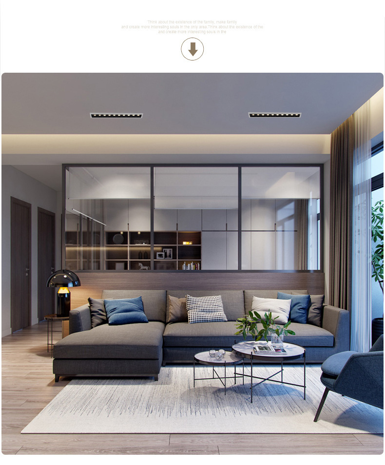 嵌入式格栅线条灯窄边led长条射灯客厅防眩高显洗墙灯超薄无主灯详情13