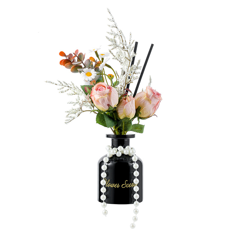 Simulated rose and Daisy bouquets, flameless aromatherapy ornaments, aromatherapy home living room and bedroom atmosphere floral art ornaments pic 10