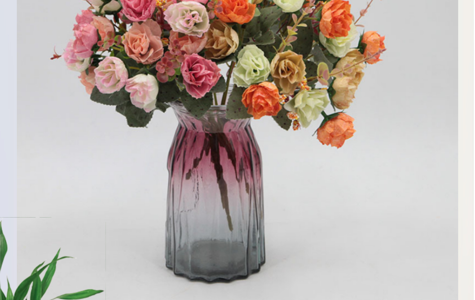 仿真花21头钻石玫瑰花秋色玫瑰花束婚礼家居扶手装饰假花摆件批发详情2