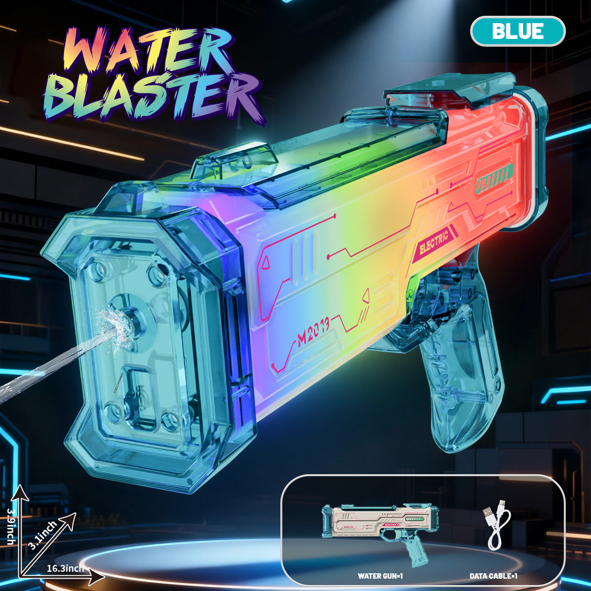 The new trendy toy, the colorful electric water gun, features cool seven-color lights, creative dynamic sound effects, and an atmosphere for children pic 15