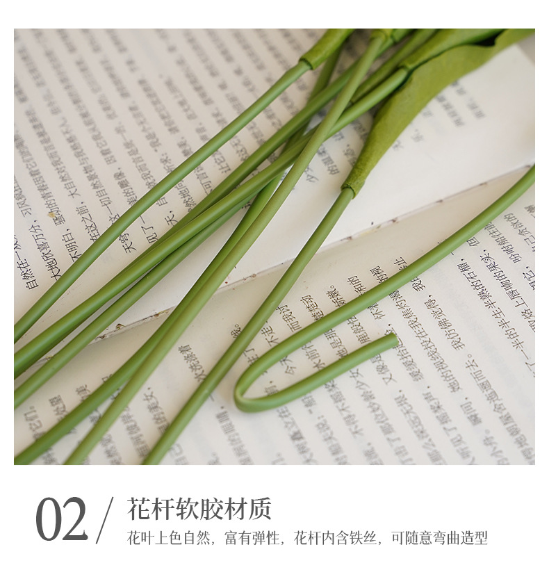 PU迷你郁金香仿真花跨境热销款家居装饰宠物园艺花盆容器详情25