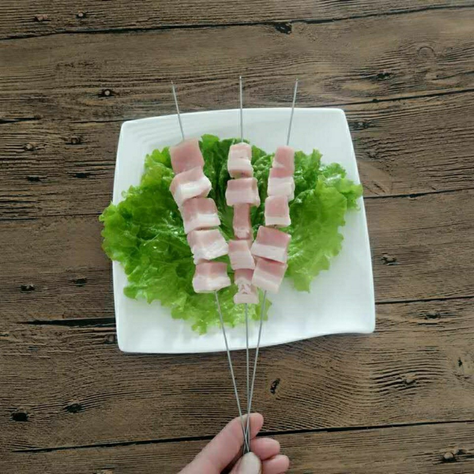烧烤签子不锈钢商用圆签烤串特细羊肉串签烤肉工具打包铁签烧详情4