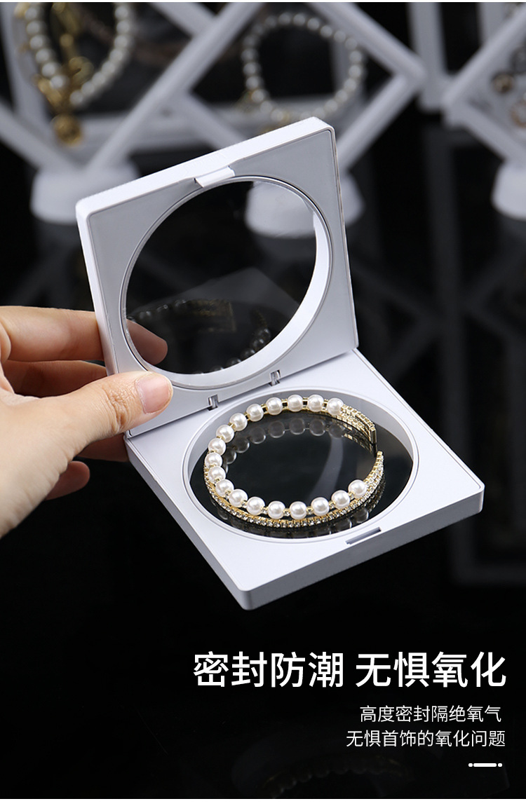 首饰pe悬浮盒透明手串盒展示架防尘收纳盒寺庙佛珠盒薄膜包装盒子详情7