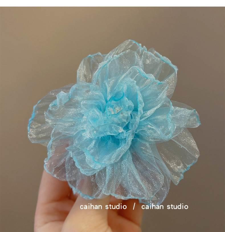 网纱发夹花朵氛围感女发饰夏2024新款刘海碎发夹超仙纯欲风边夹子详情9