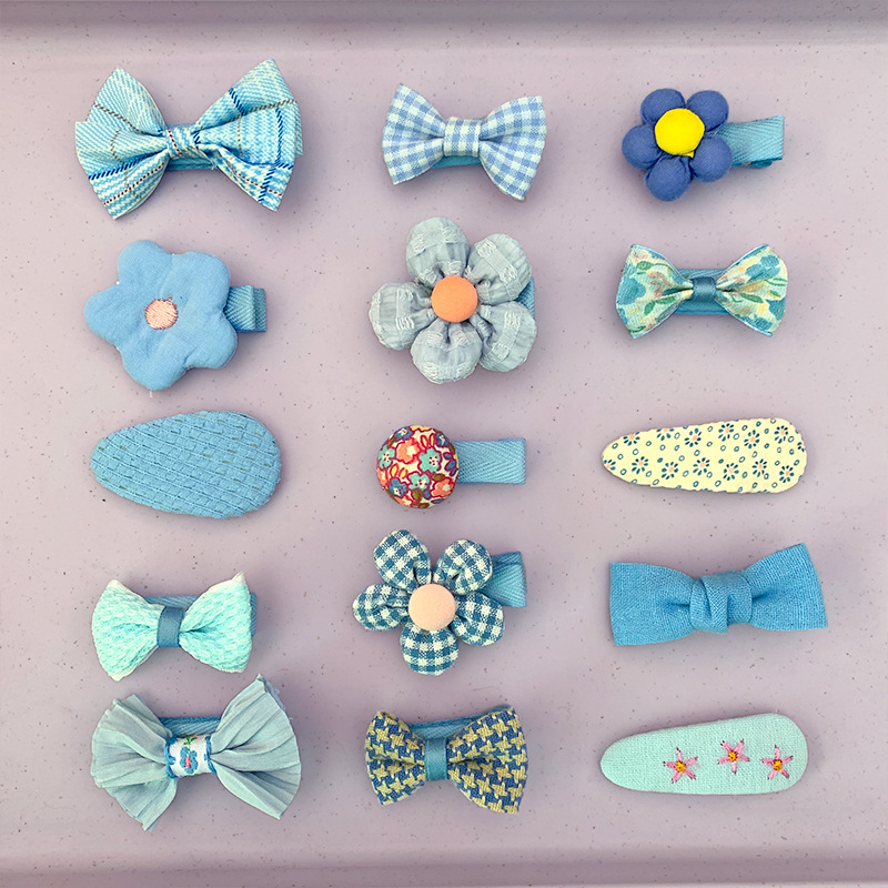 Korean version colorful baby hair clips, sweet and cute baby all-inclusive cartoon flower bow side bangs hair accessories pic 12