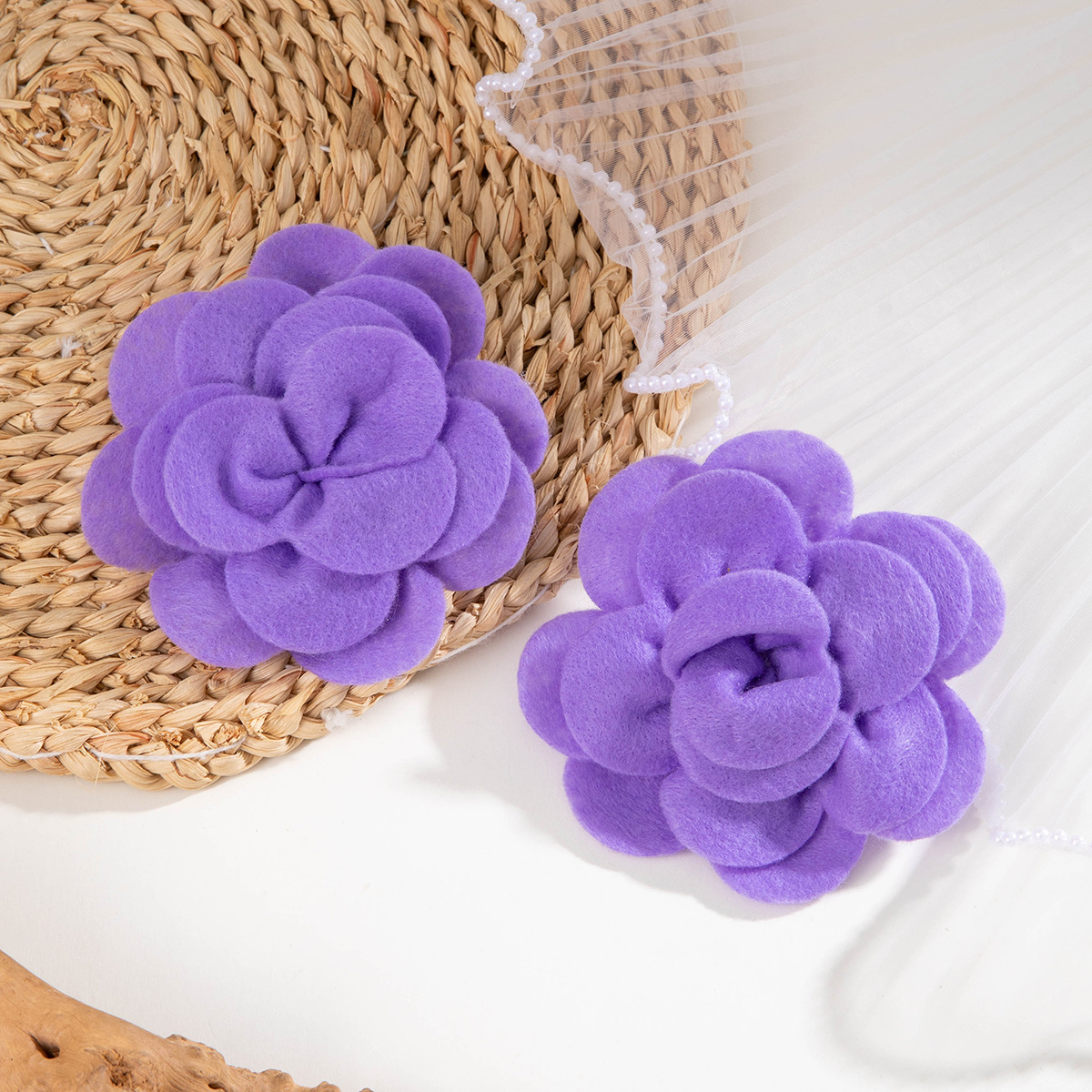 欧美跨境个性饰品紫色椭圆松石耳坠小众设计感玫瑰花朵耳环耳饰女详情17