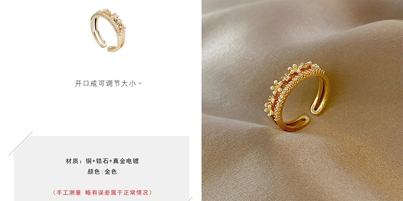 Korean-style niche light luxury ring, with a unique design sense, micro-inset zircon ring, a high-end and adjustable jewelry that is popular among Internet celebrities pic 10