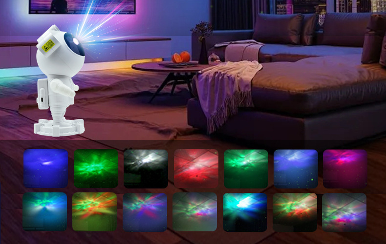 跨境爆款宇航员星空投影灯USB满天星氛围灯太空人摆件星空灯详情7