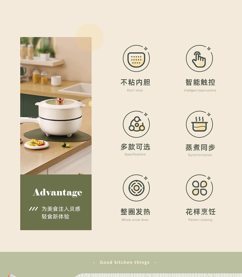 代发批发电炒菜炒锅一体式多功能不粘电煮锅家用蒸煮煎电火锅礼品详情4