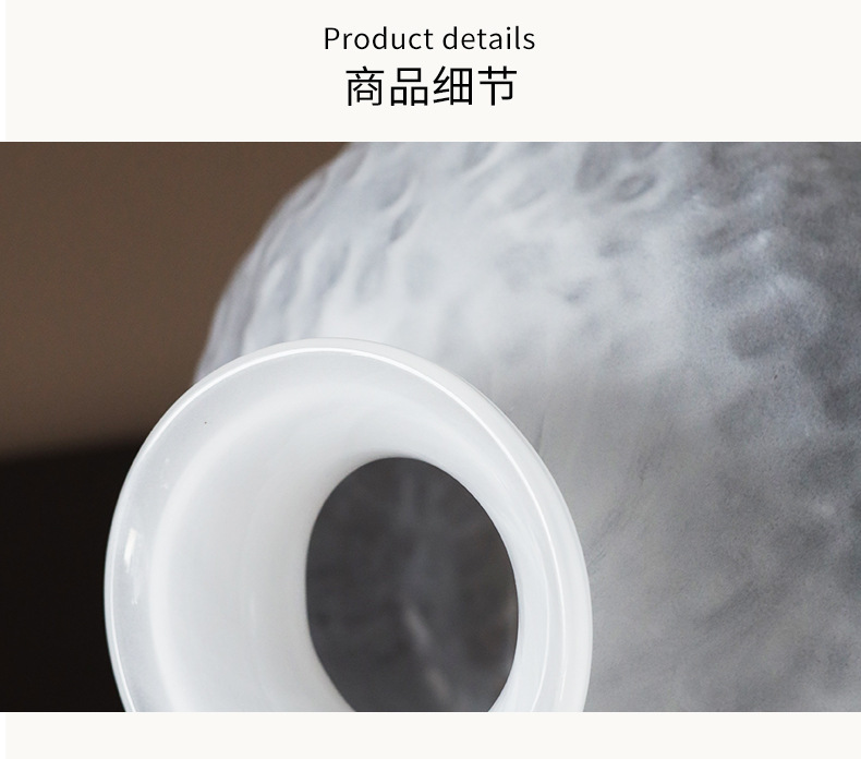 富雅玻璃新款渐变色中古花瓶玻璃中式插花客厅玄关酒店禅意摆件详情7