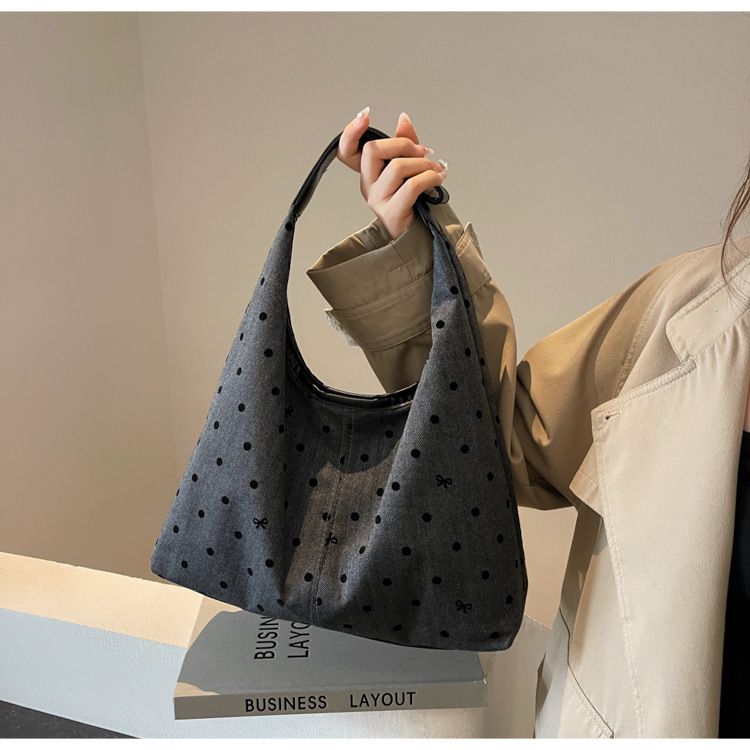 通勤大容量女包新款流行波点单肩包时尚百搭托特水桶包都市斜挎包详情43